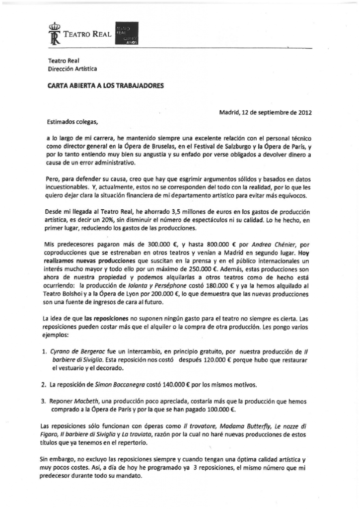Carta enviada por Mortier a trabajadores 0