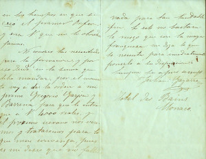 Carta manuscrita de Gayarre