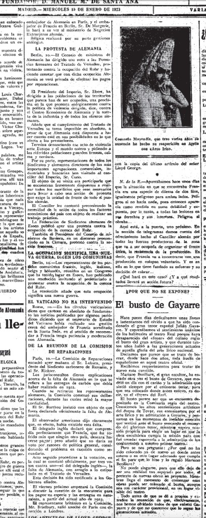 Gayarre busto reclamacion