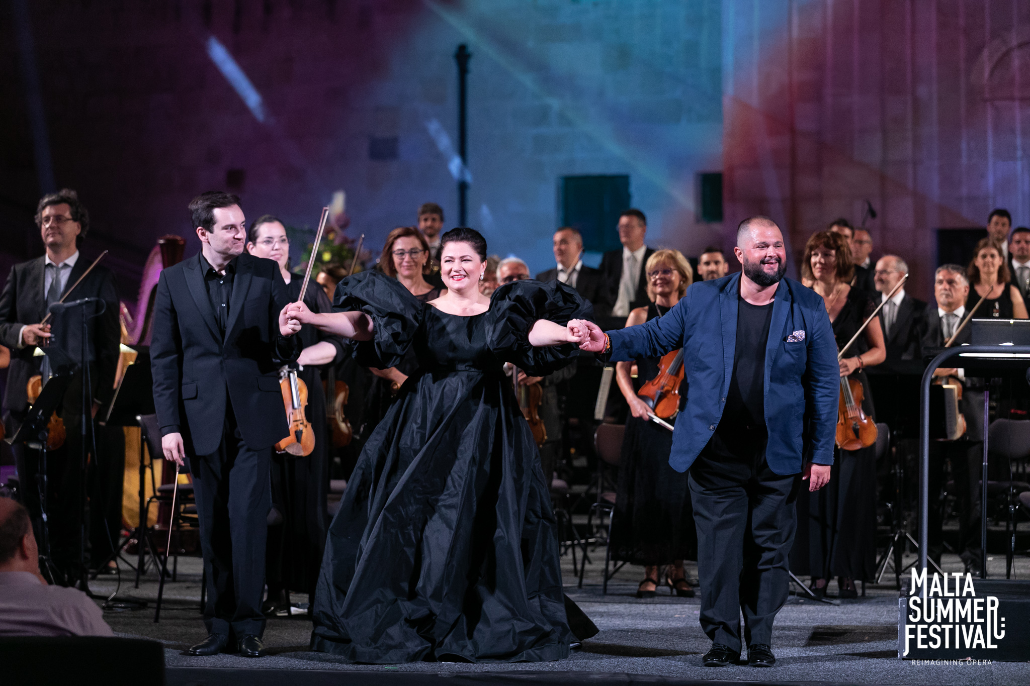 López-Reynoso-Lisnic-y-Albelo-con-la-OSN.-Malta-Summer-Festival