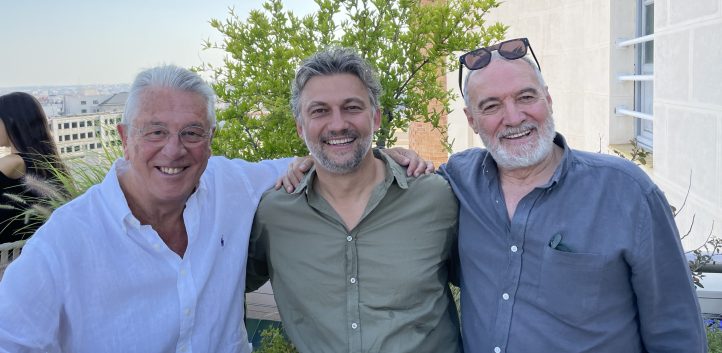 Jonas Kaufmann, Giancarlo del Monaco y Gonzalo Alonso en la terraza del Círculo de Bellas Artes 2021