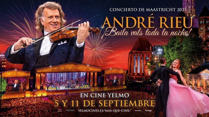 Cine Yelmo presenta el concierto de verano de André Rieu, un clásico en la programación anual del músico. Acompañado por su Johann Strauss Orchestra, la mencionada cadena de cines lleva a toda españa los días 5 y 11 de septiembre el recital dedicado al vals que tuvo lugar en la plaza Vrijthof de Maastrich.